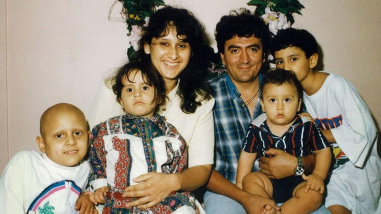 Gabby Salinas as a child with her family. The 30-year-old is a three-time cancer survivor and recently ran for office. 
