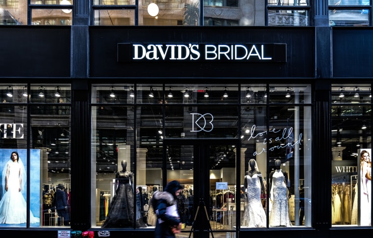 A pedestrian passes in front of a David's Bridal store in New York on Nov. 14, 2018.