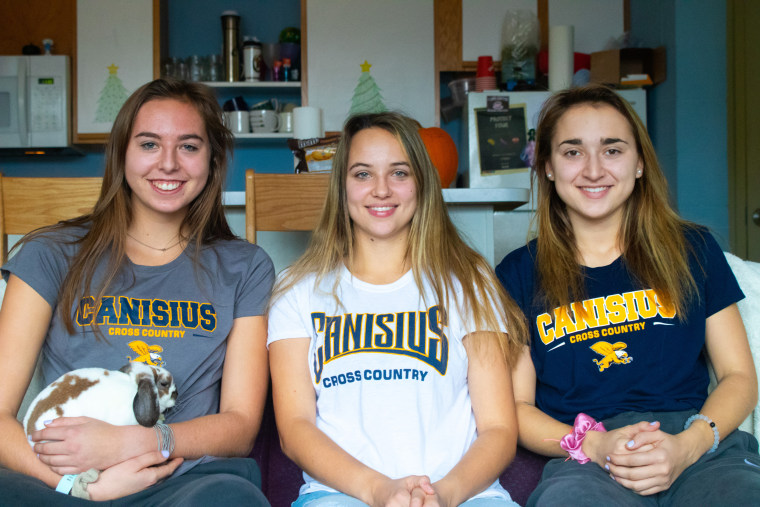 From left to right, Grace Hausladen, Emily Scheck, Justyna Wilkinson.