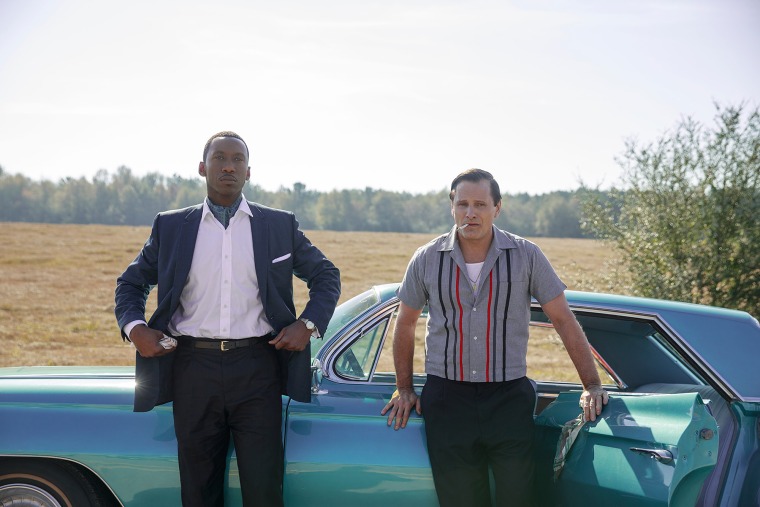 Viggo Mortensen and Mahershala Ali in \"Green Book.\"