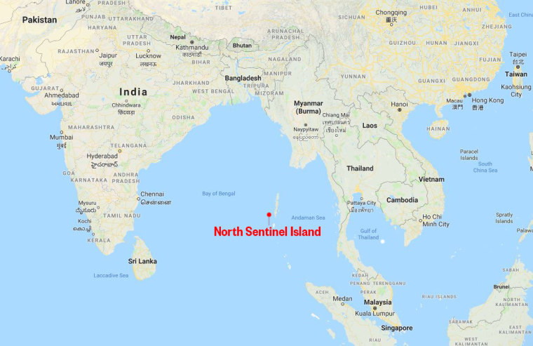 Image: Map showing the location of North Sentinel Island