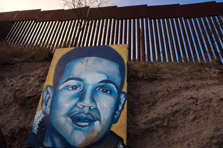 A portrait of Jose Antonio Elena Rodriguez on the border fence in Nogales, Mexico, on Feb. 16, 2017.