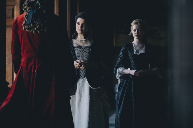 Rachel Weisz and Emma Stone in the film "The Favourite".