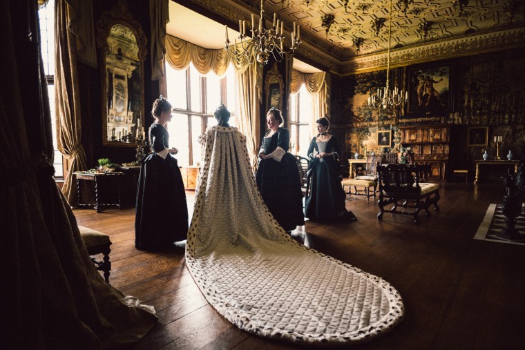 Olivia Colman and Rachel Weisz in the film "The Favourite".