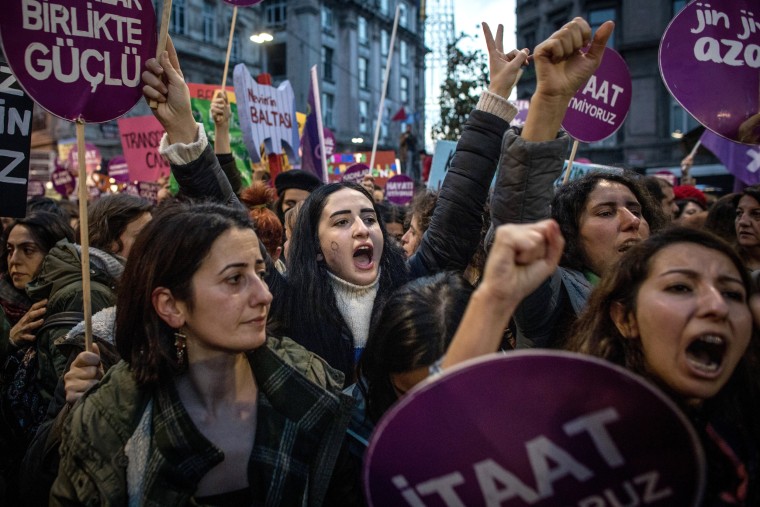 Image: Protests In Istanbul On The International Day For The Elimination Of Violence Against Women