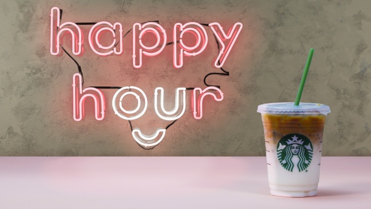 Starbucks offers specials every week at its Happy Hour.