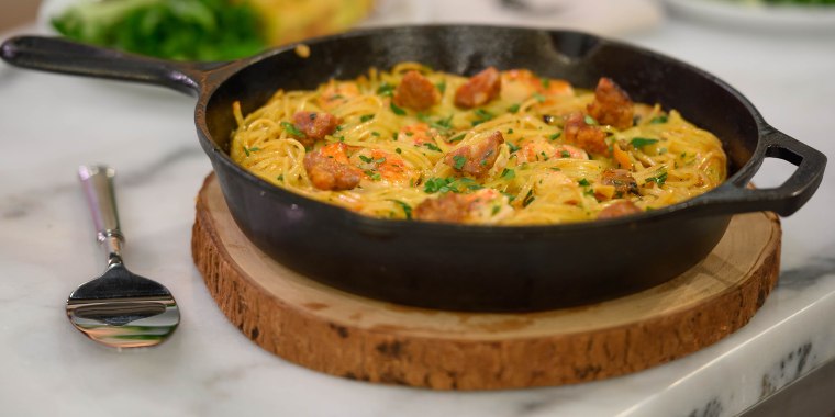 Scott Conant's Stewed Clams and Shrimp + Shrimp and Clam Pasta + Seafood Frittata