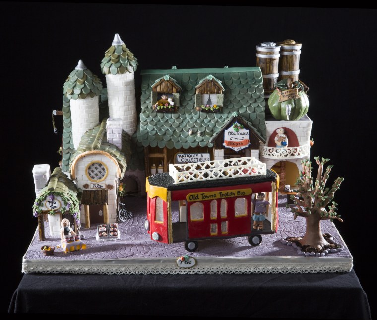 This adorable gingerbread village won first place in the teen category.