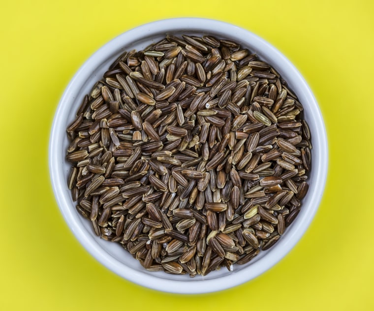 Wild Rice Directly Above View, Macro Shot. Traditional food.