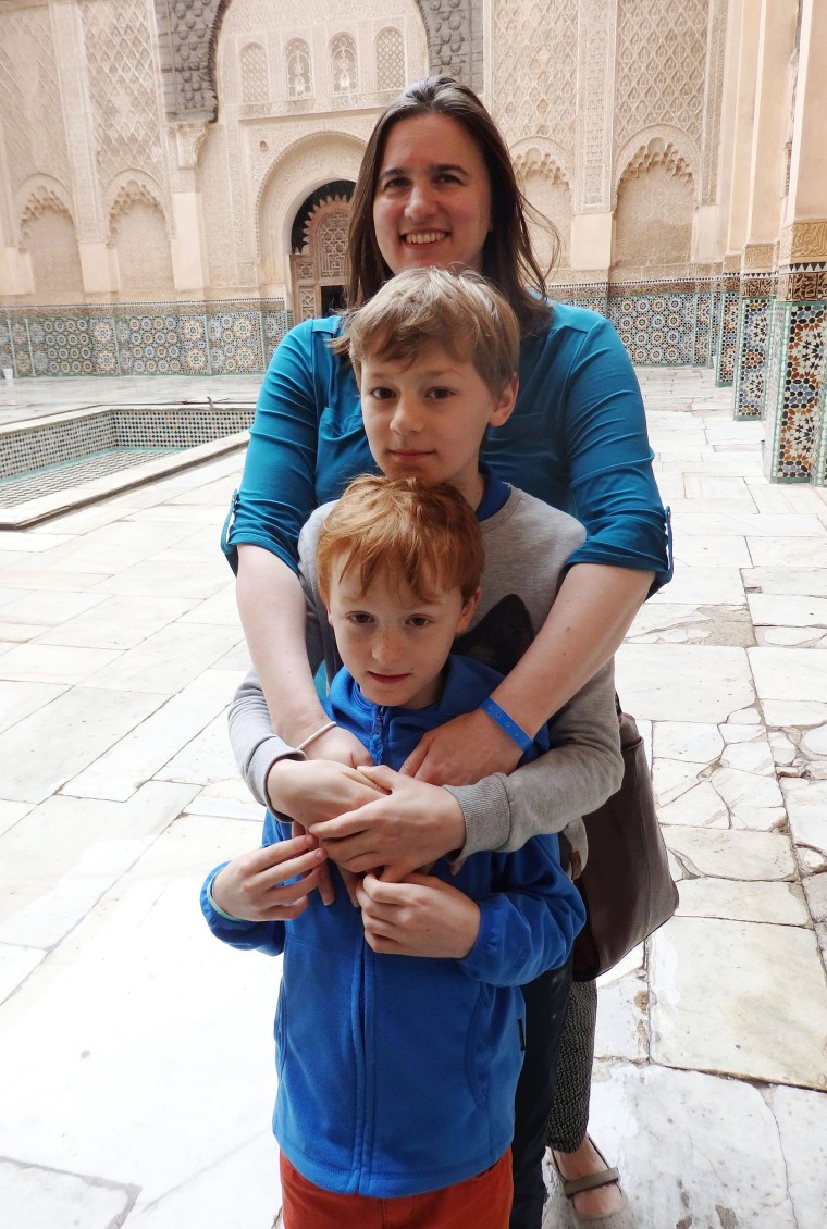 Image: Emily Wallace with sons Owen and Bear