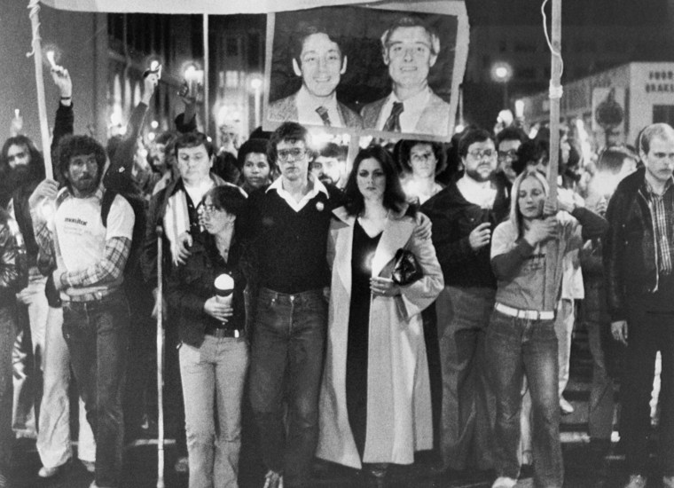 Image: Parade in Recognition of Death of Harvey Milk and George Moscone