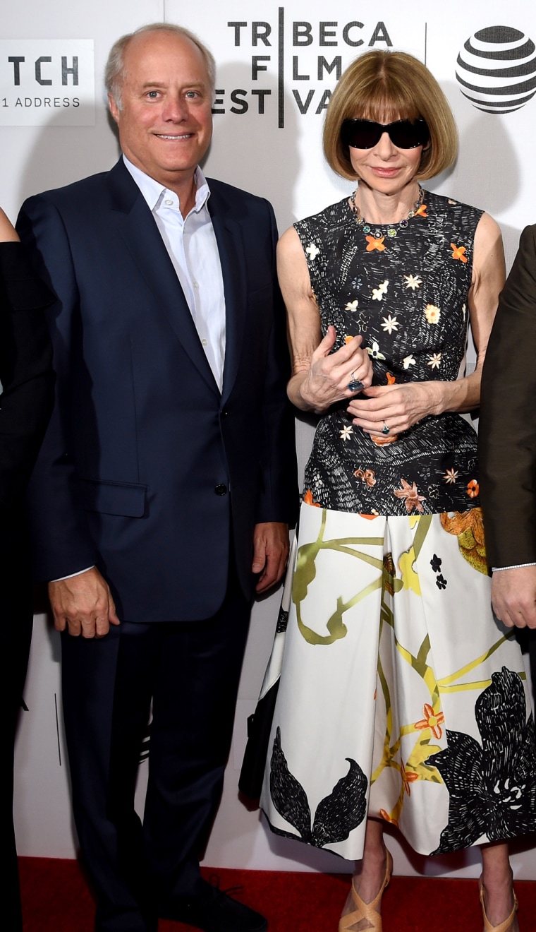 Bob Sauerberg and Anna Wintour attend the 2016 Tribeca Film Festival opening night on April 13, 2016 in New York City.
