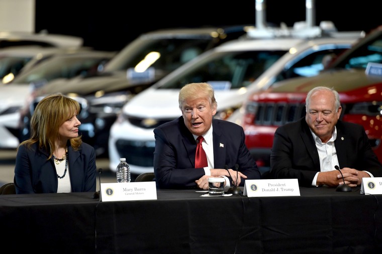 President Donald Trump delivers remarks at American Center for Mobility in Ypsilanti, Michigan