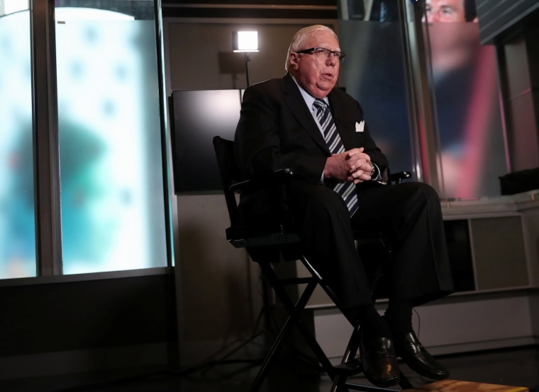 Jerome Corsi speaks during an interview in New York