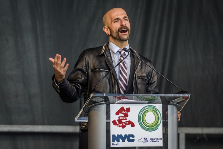 Demetre Daskalakis speaks at the formal dedication ceremony of New York City AIDS Memorial Park at St. Vincent's Triangle on Dec. 1, 2016.