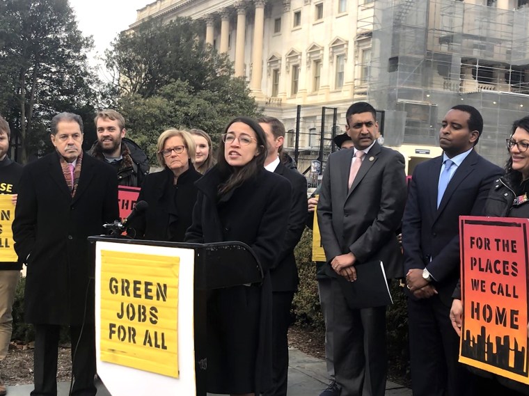 Rep.-elect Alexandria Ocasio-Cortez (D-N.Y.) speaks about climate change in Washington on Nov. 30, 2018.