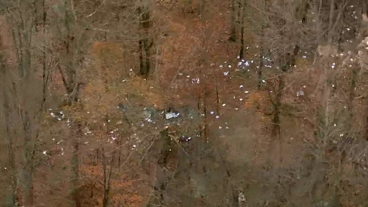 Part of the debris field from a small plane crash in Memphis, Indiana on Nov. 30, 2018.