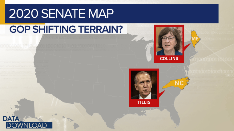 North Carolina is usually a battleground and continuing demographic changes (more college degrees, more racial and ethnic diversity) may make it difficult for Republican Sen. Thom Tillis.