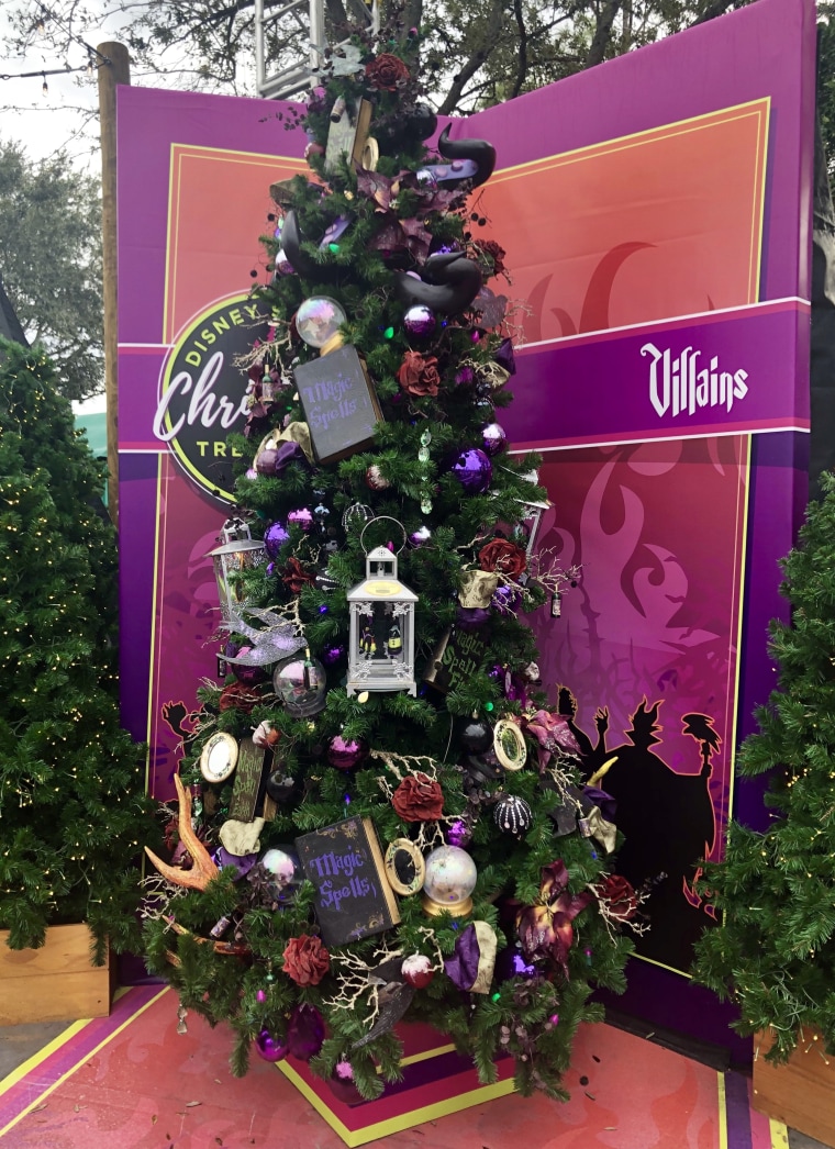 This Disney Villains Christmas tree is one of 27 themed trees on Disney Springs' Christmas Tree Trail.