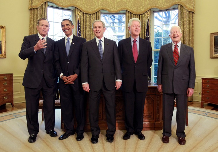 Image: Bush Hosts Obama, Former Presidents At White House Luncheon