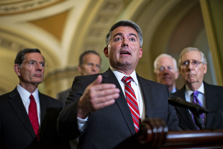 Senate Lawmakers Speak To The Press After Their Weekly Policy Luncheons