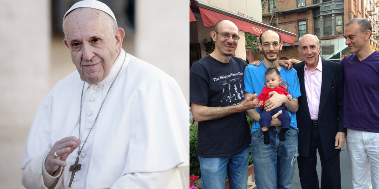 Pope Francis with Mario Verna and his sons