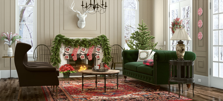 White Christmas living room