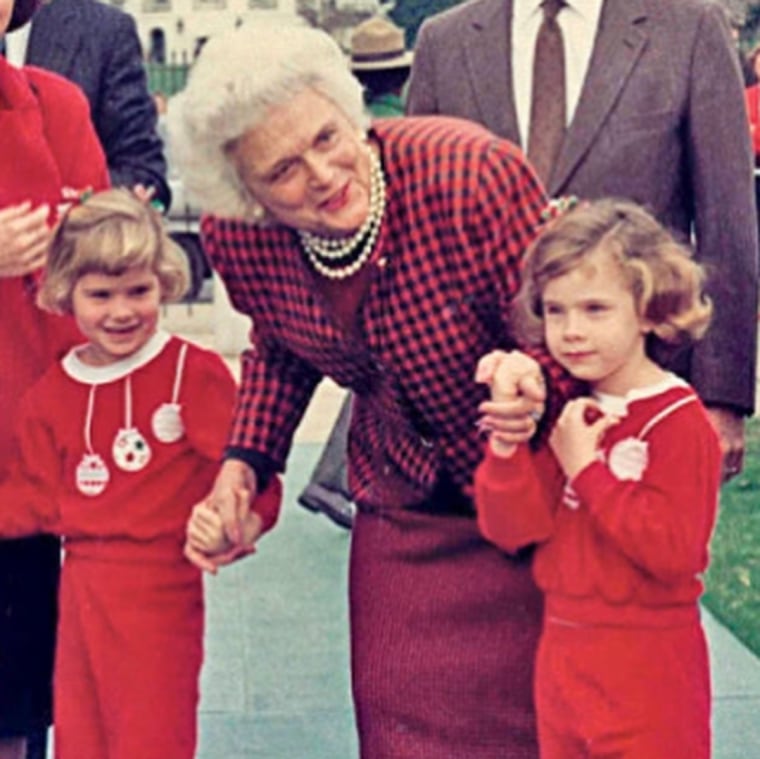Jenna Bush Hager with twin sister Barbara and their grandmother former First Lady Barbara Bush