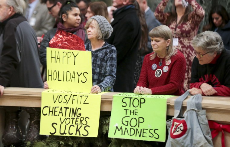 Image: Protesters in Madison, Wisconsin
