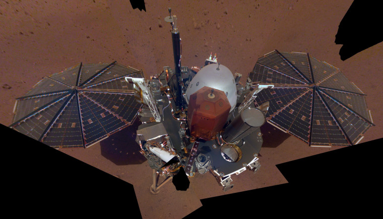 Image:NASA InSight's first selfie on Mars in a photo made available on Dec. 11, 2018.