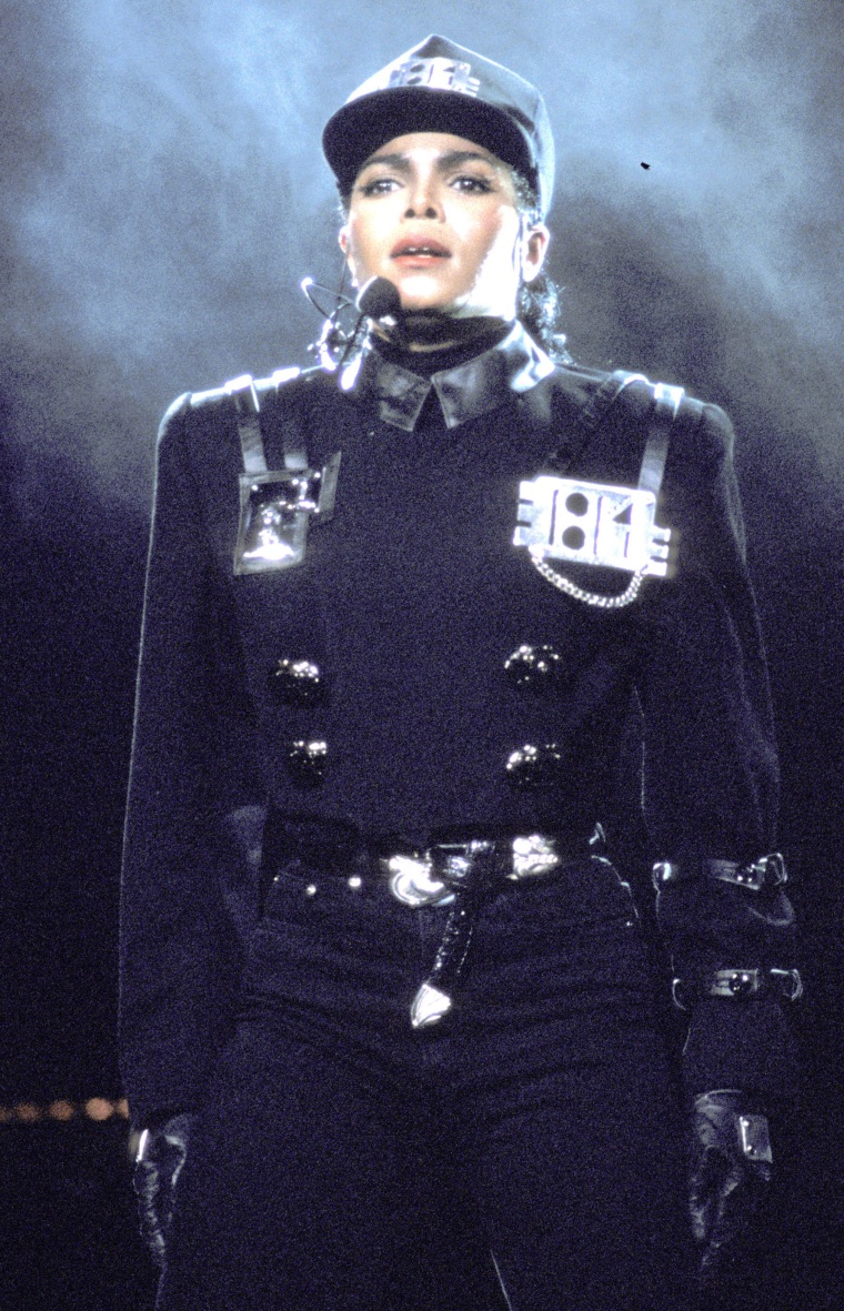 Janet Jackson performs in New York in 1990.
