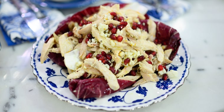 Clodagh McKenna's Roast Chicken with Clementine and Rosemary Butter + Roast Chicken Salad with Blue Cheese, Radicchio and Pomegranates + Chicken and Chestnut Risotto