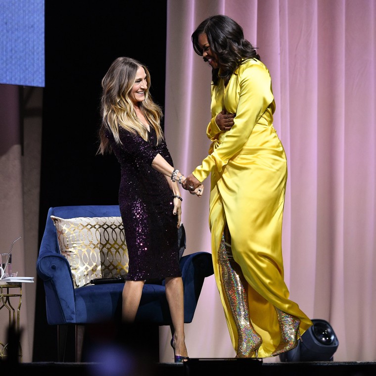 Michelle Obama rocks glittery boots