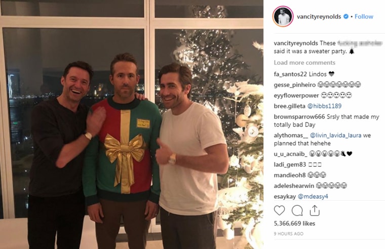 Hugh Jackman and Jake Gyllenhaal pull perfect Christmas prank on