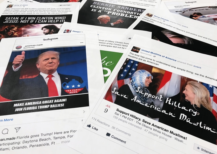 Image: Some of the Facebook and Instagram ads linked to a Russian effort to disrupt the American political process