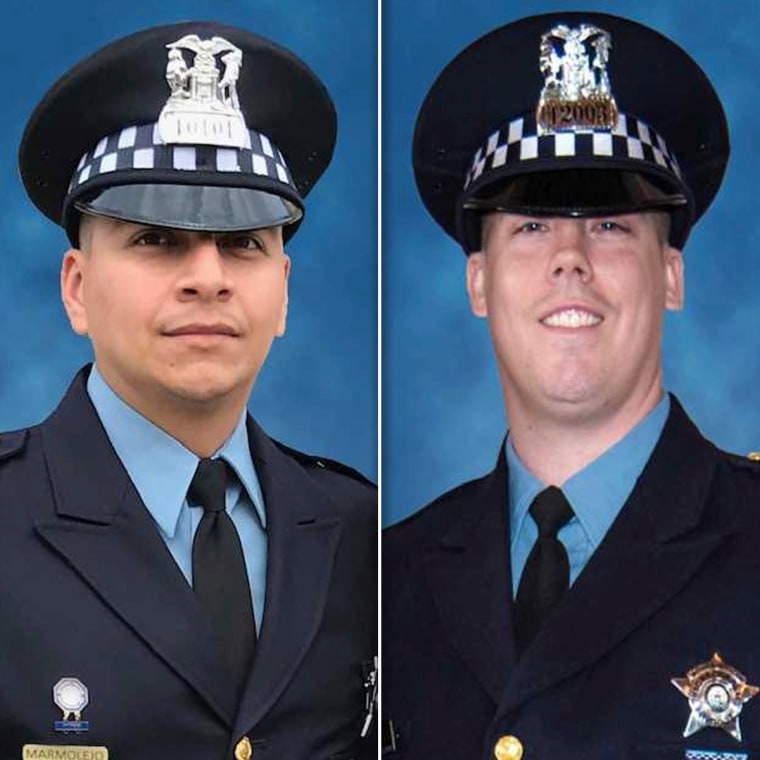 Image: Chicago Police Officers Eduardo Marmolejo, left, and Conrad Gary were fatally struck by a train as they investigated gunfire in Chicago on Dec. 17, 2018.