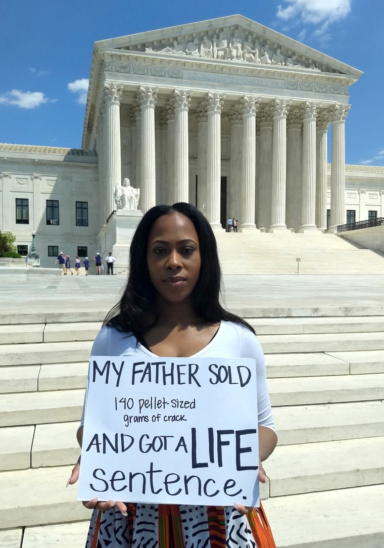 Image: Shanice Douglas at the Supreme Court in Washington earlier this year.