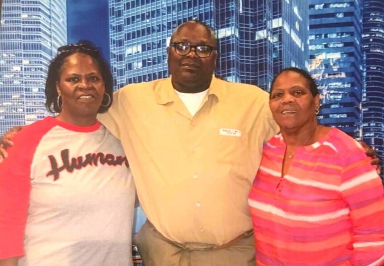 Image: Edward Douglas with his sister Veronica Douglas, left, and his aunt Addie Dorsey in prison.