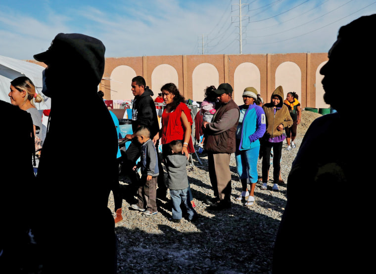 Image: Migrants at their camp near the U.S. border in Tijuana, Mexico