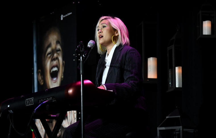 Image: MILCK performs on stage during the 6th Annual Save the Children Illumination Gala in New York on Nov. 14, 2018.