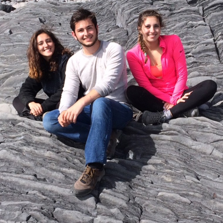 Image: Olivia Paregol, right, with her brother Evan, and sister Zoe.
