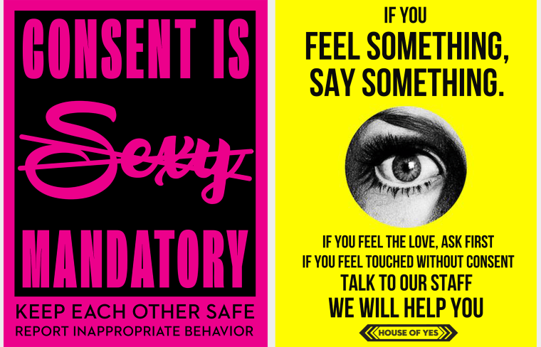 Image: House of Yes Consent posters