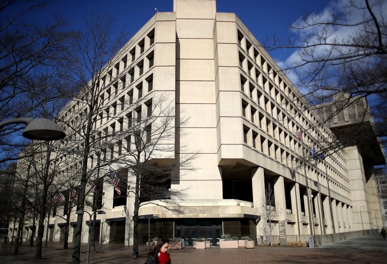 Image: The J. Edgar Hoover Building, headquarters for the FBI, in Washington on Feb. 2, 2018.