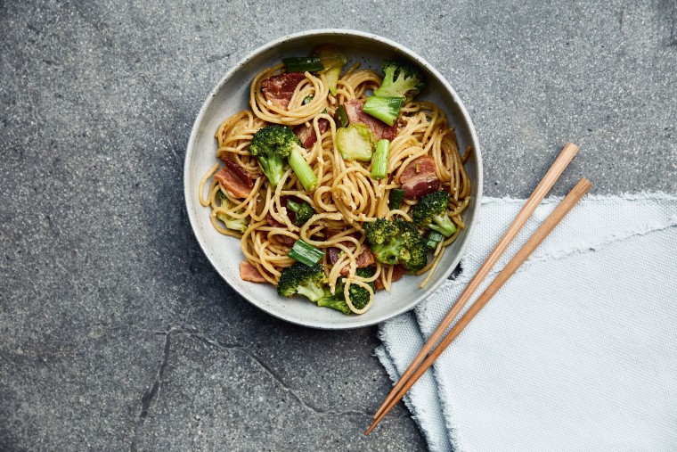 Pad Thai carbonara by Chrissy Teigen, based on her mother's recipe