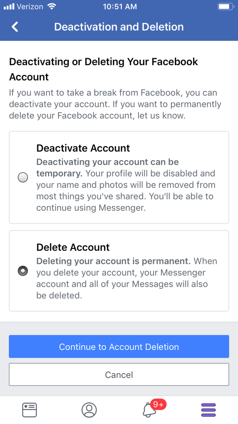 Deactivation and Deletion