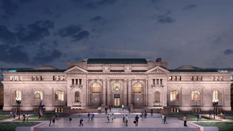 Image: A rendering of the Apple store located inside Carnegie Library in Mount Vernon Square in Washington, D.C.