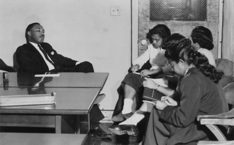 The Bennett Belles interview Martin Luther King Jr. when he spoke at the college