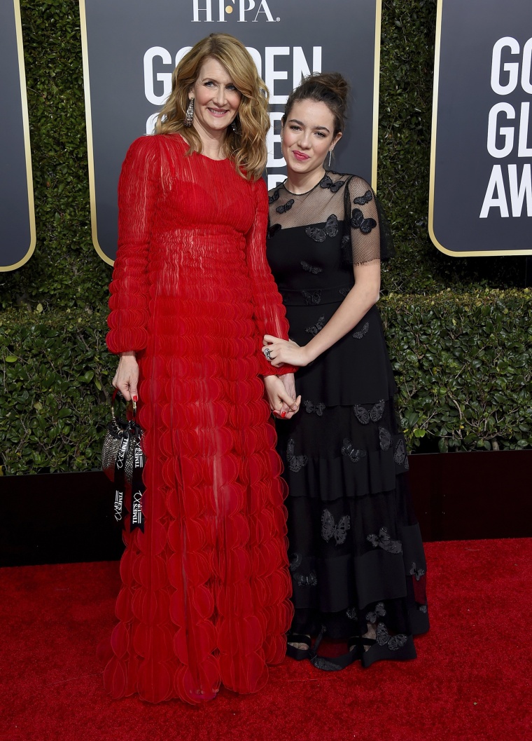 Laura Dern and her daughter Jaya Harper at the Golden Globes