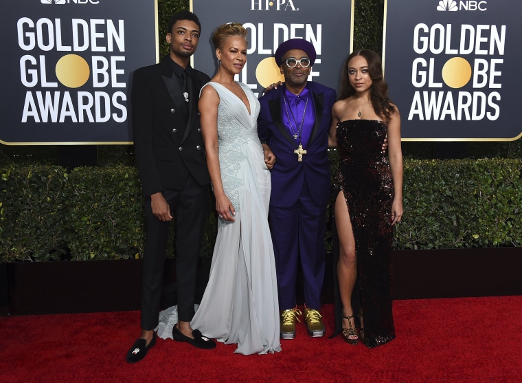 Spike Lee, Tonya Lewis Lee, Jackson Lee, Satchel Lee at the Golden Globes