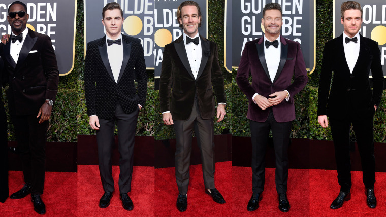 Golden Globes red carpet: Velvet blazers